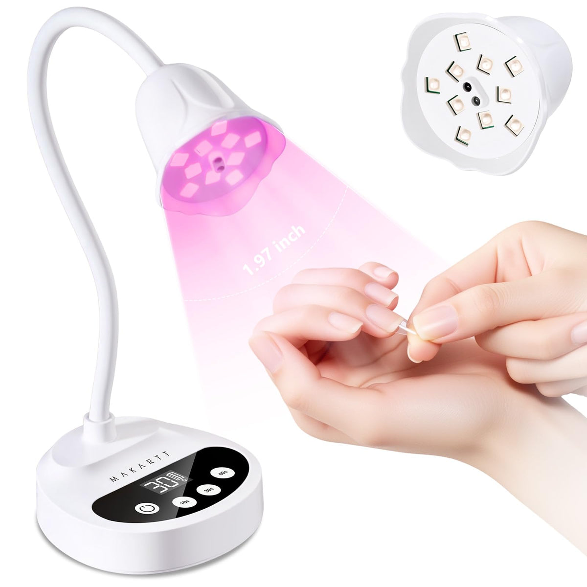 Lampe UV LED Flash Makartt vue de face avec design élégant