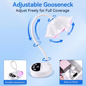 Lampe UV LED Makartt sur une coiffeuse avec des produits de manucure