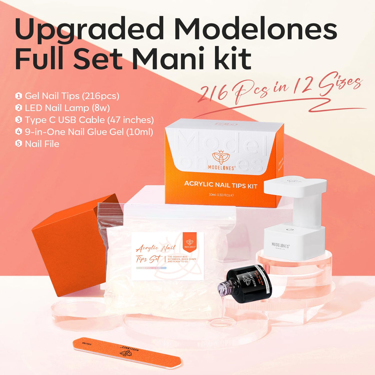 Lampe UV LED portable du Kit de Gel à Ongles modelones