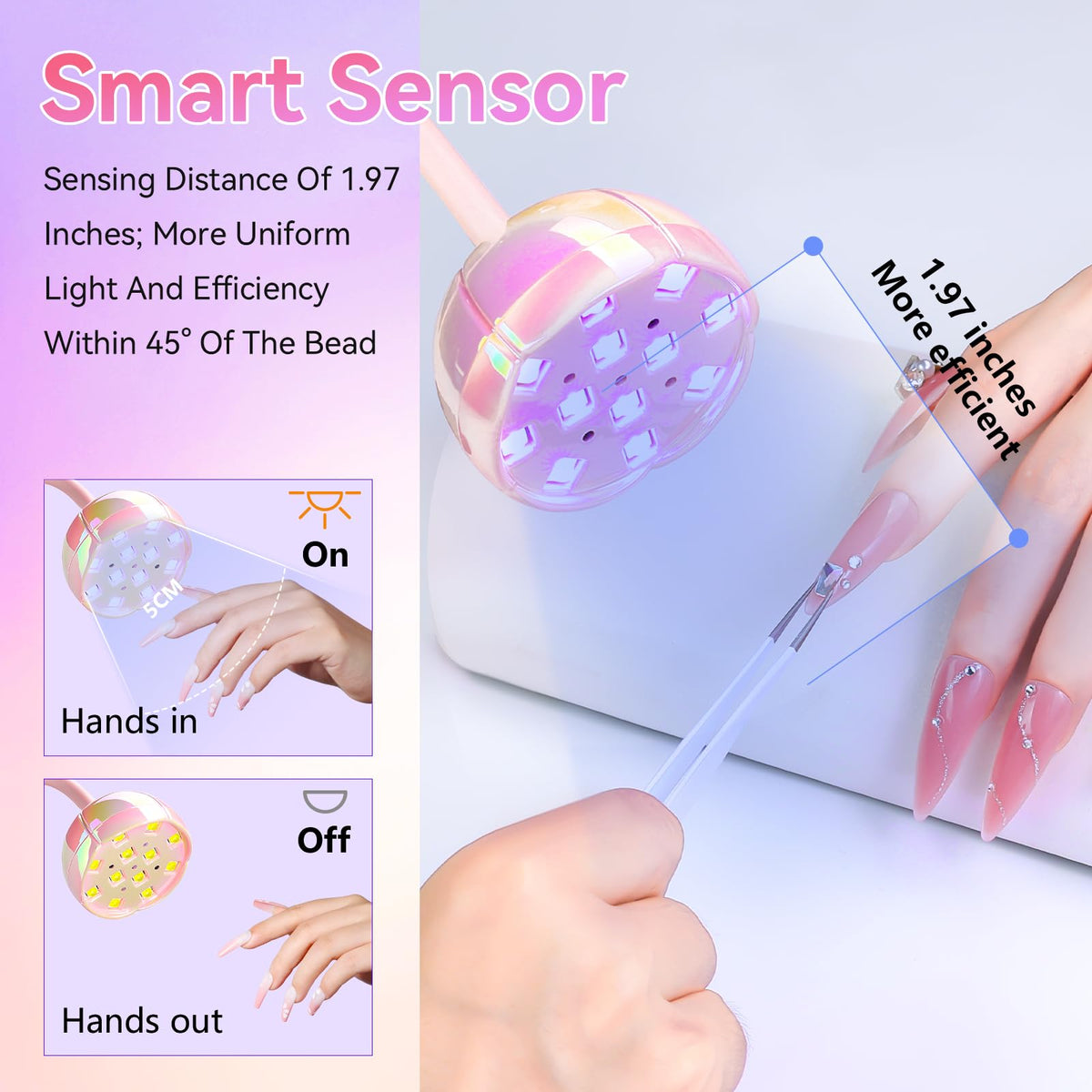 Lampe UV Makartt avec main sous la lumière pour séchage