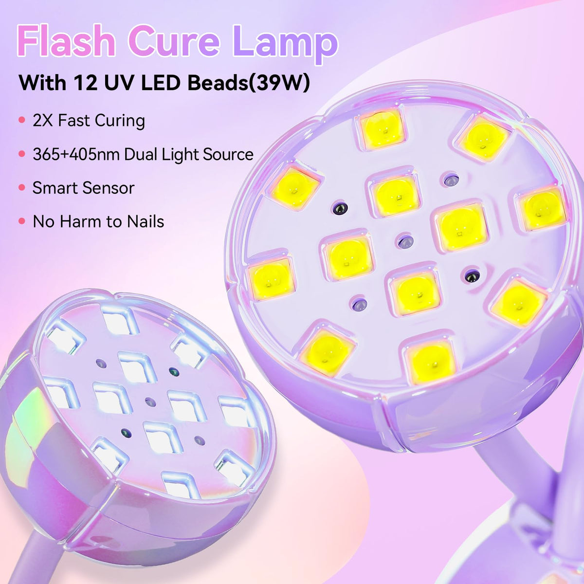 Lampe UV Makartt en forme de fleur sur un fond blanc
