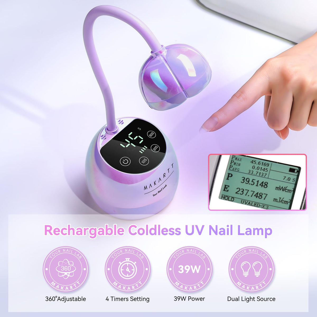 Lampe UV Makartt Gooseneck avec batterie rechargeable