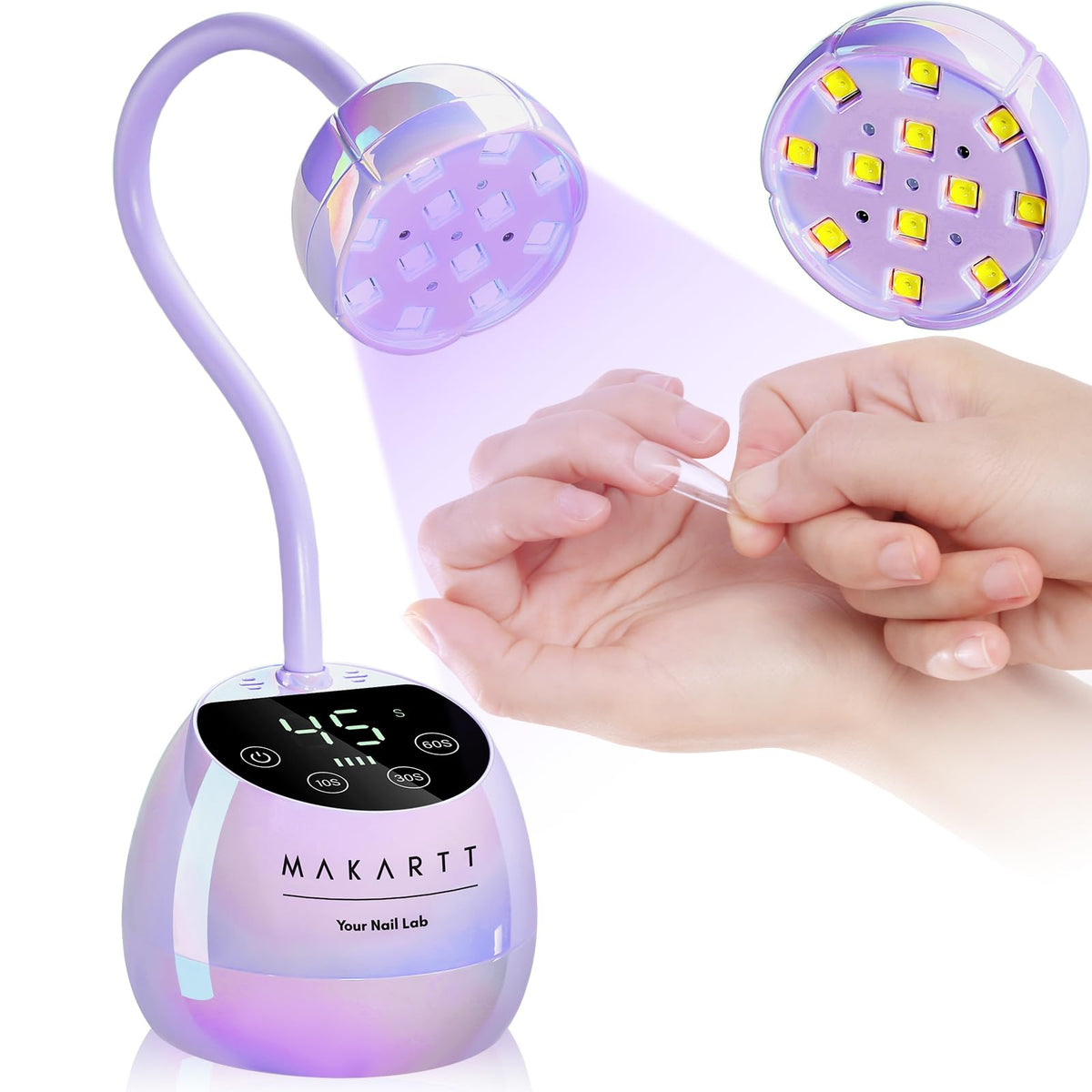 Lampe UV Makartt Gooseneck vue avant avec éclairage LED