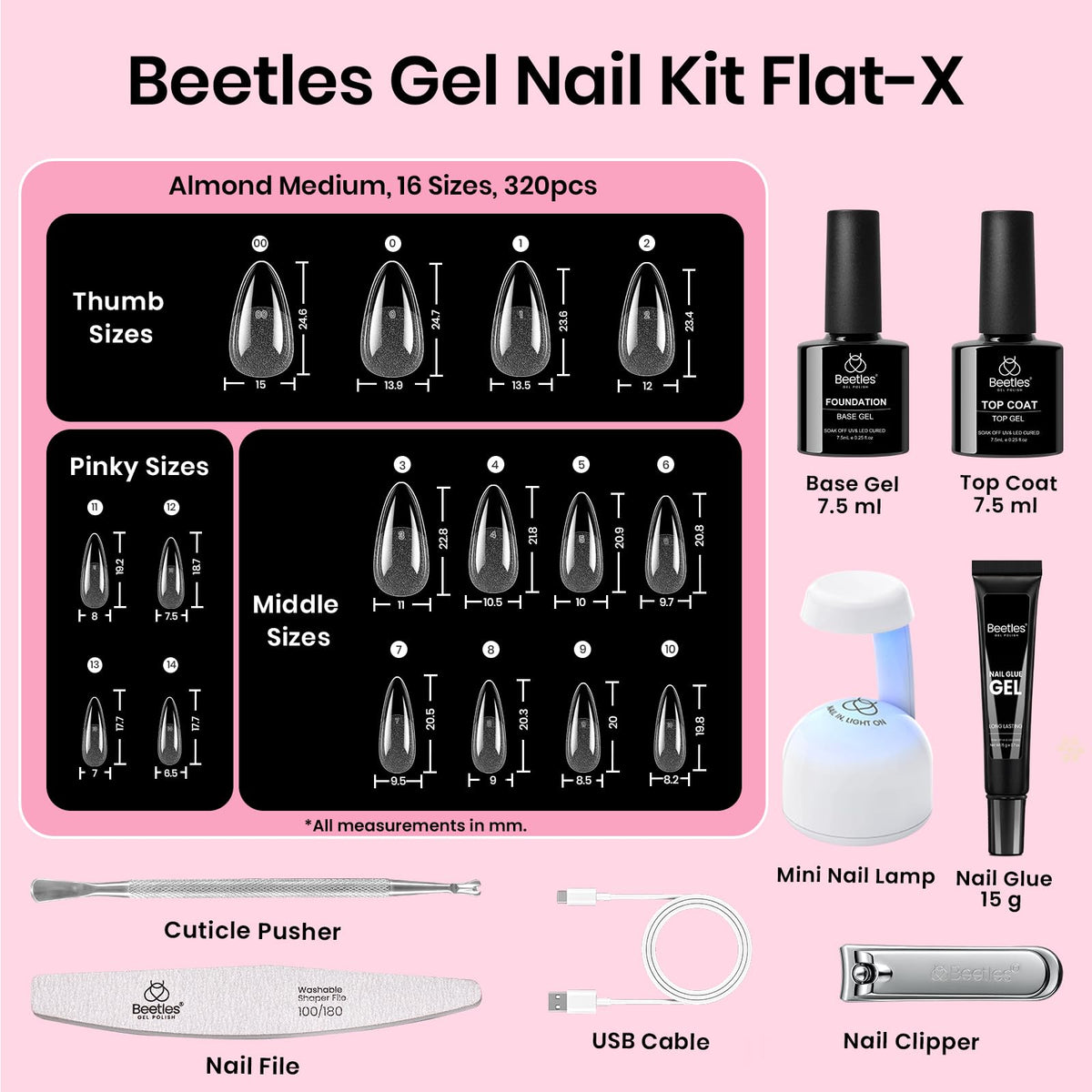 Lampe UV mini pour manucure dans le kit d'extension d'ongles beetles