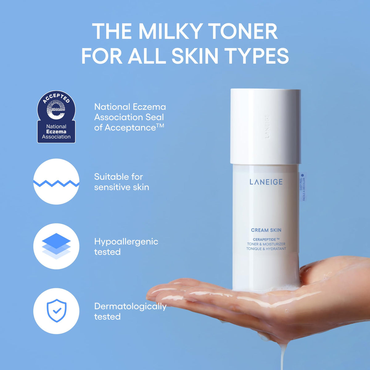 LANEIGE Toner Hydratant Crème avec des produits de soin de la peau