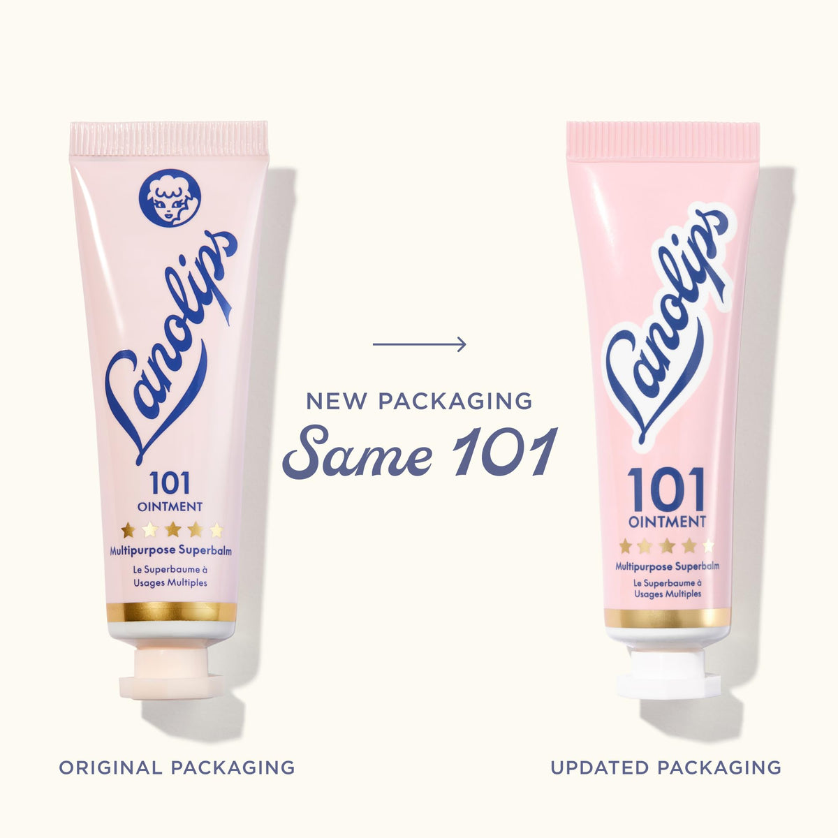 Lanolips Baume 101 texture crémeuse sur une main