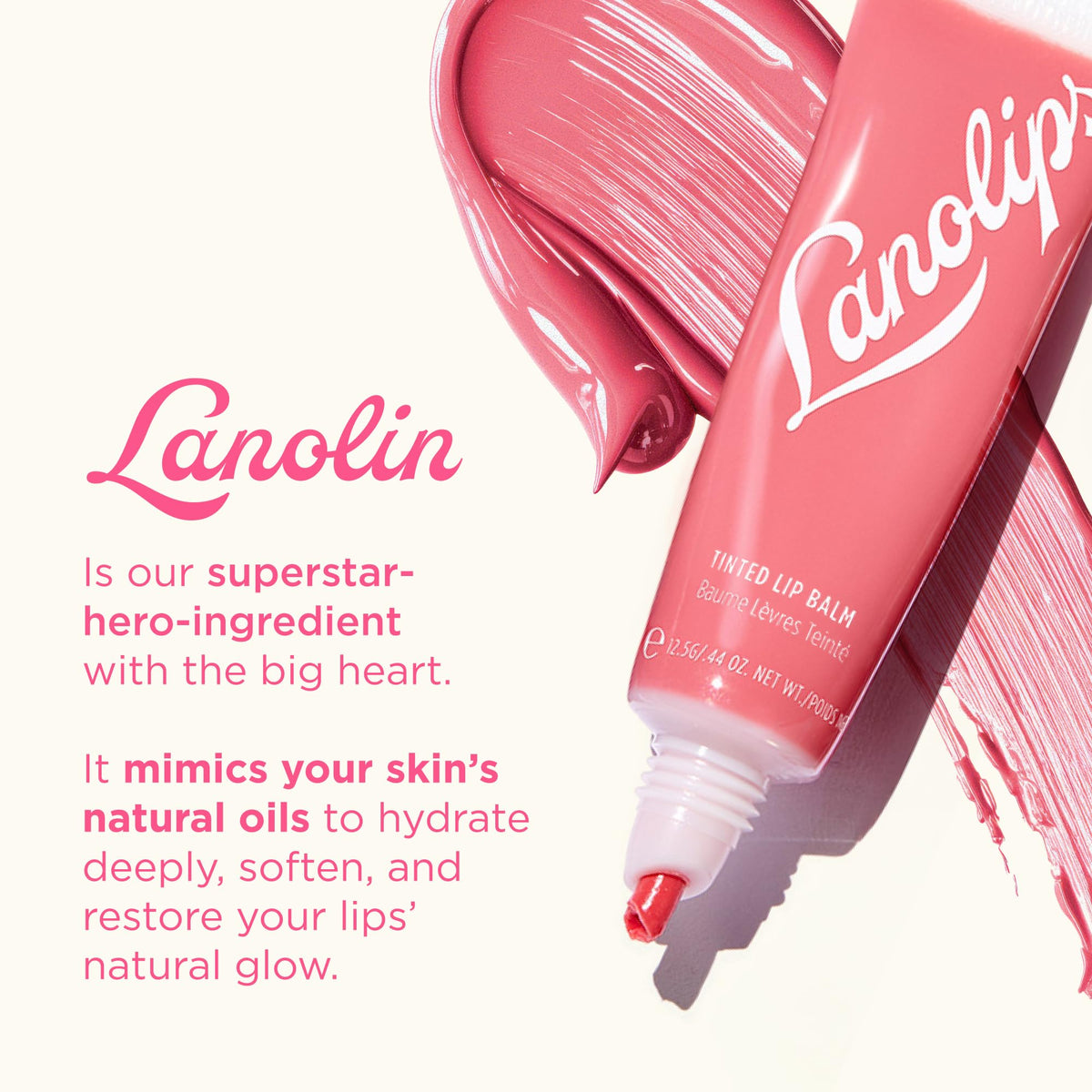 Lanolips Baume à Lèvres Tanné Rhubarbe application sur les lèvres
