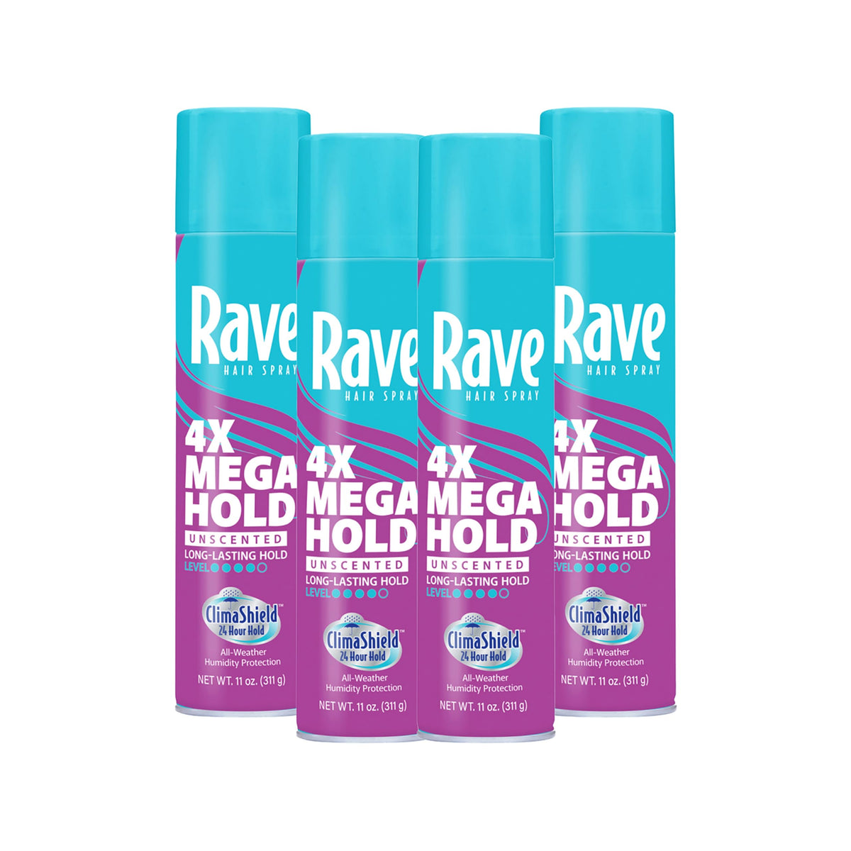 Laque Coiffante rave 4X Mega Sans Odeur vue de face