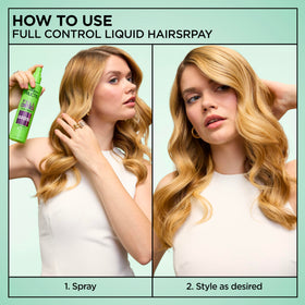 Laque Garnier Fructis posée sur une coiffeuse