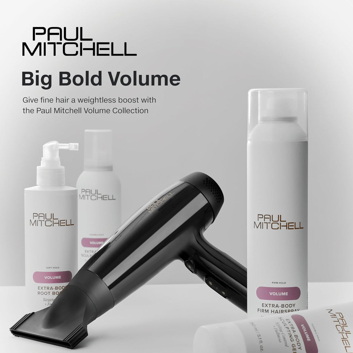 Laque Paul Mitchell Extra-Body sur une coiffeuse