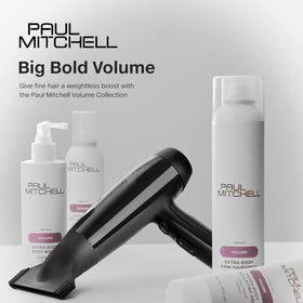 Laque Paul Mitchell Extra-Body sur une coiffeuse