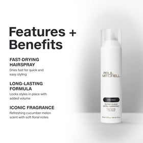 Laque Paul Mitchell Super Clean Extra 9,5 oz avec flacon et étiquettes