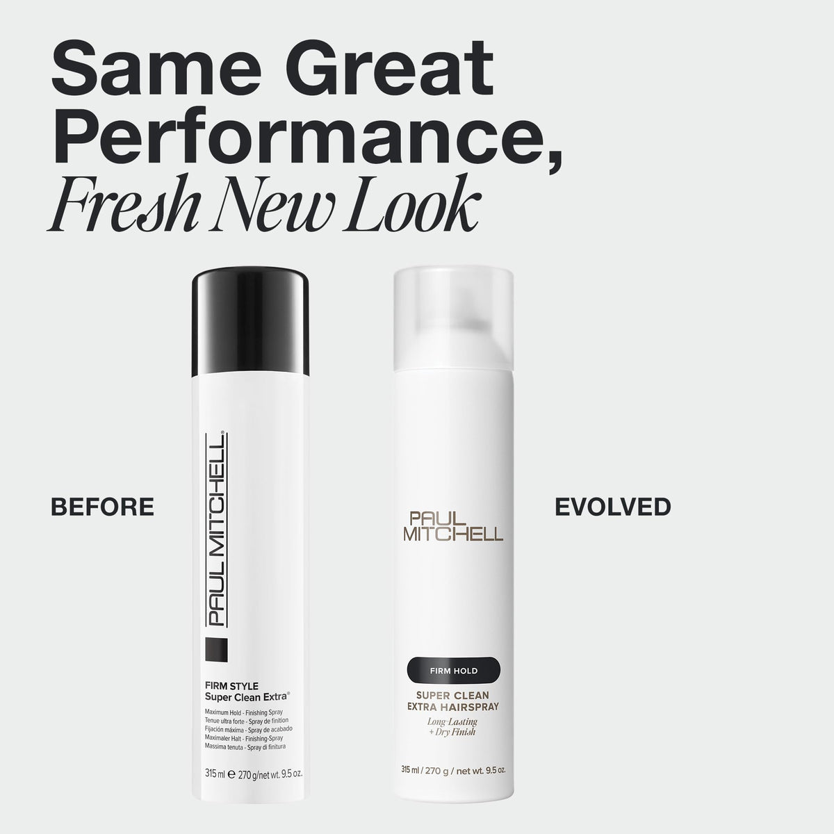 Laque Paul Mitchell Super Clean Extra 9,5 oz côté avec spray