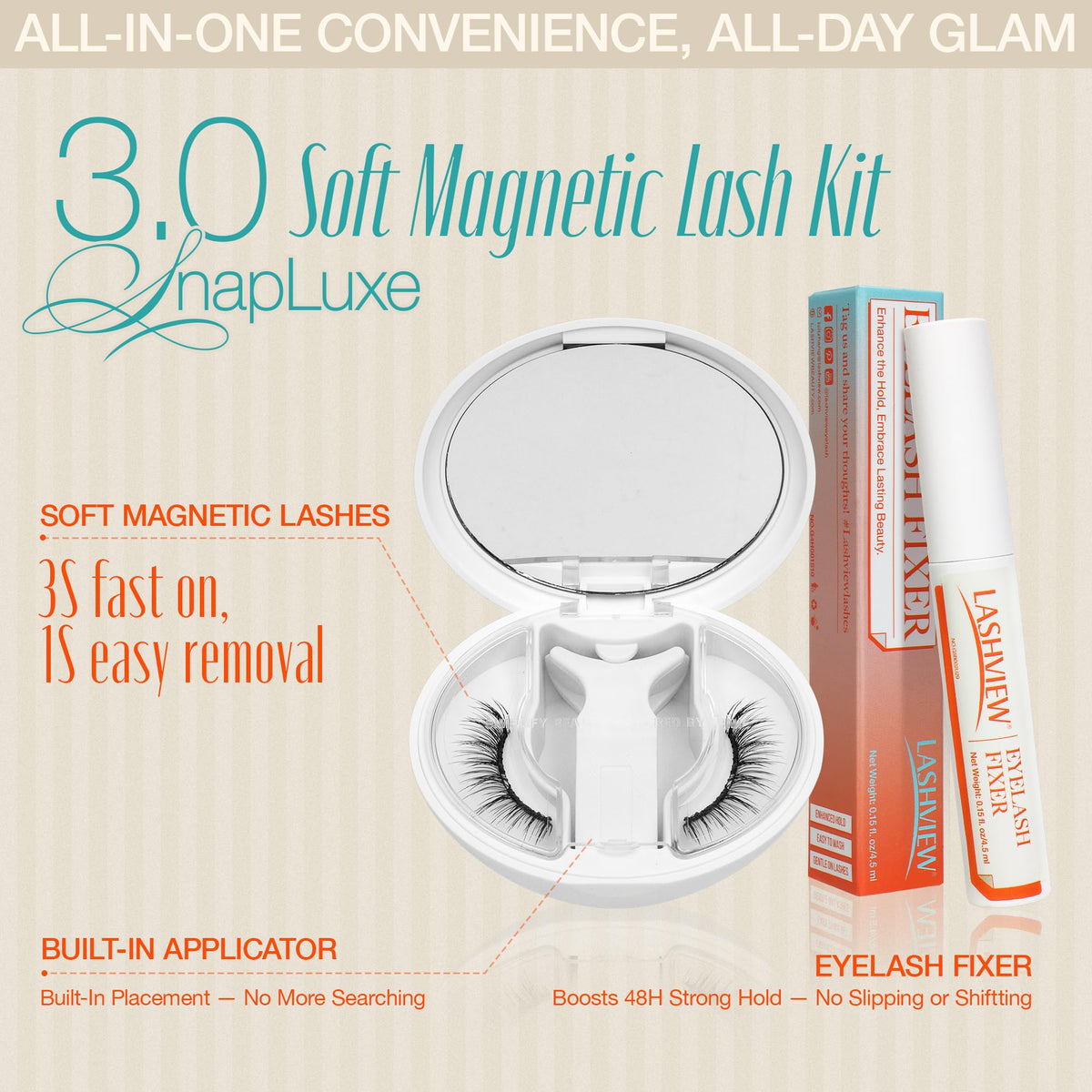 LASHVIEW Applicateur courbé pour cils magnétiques