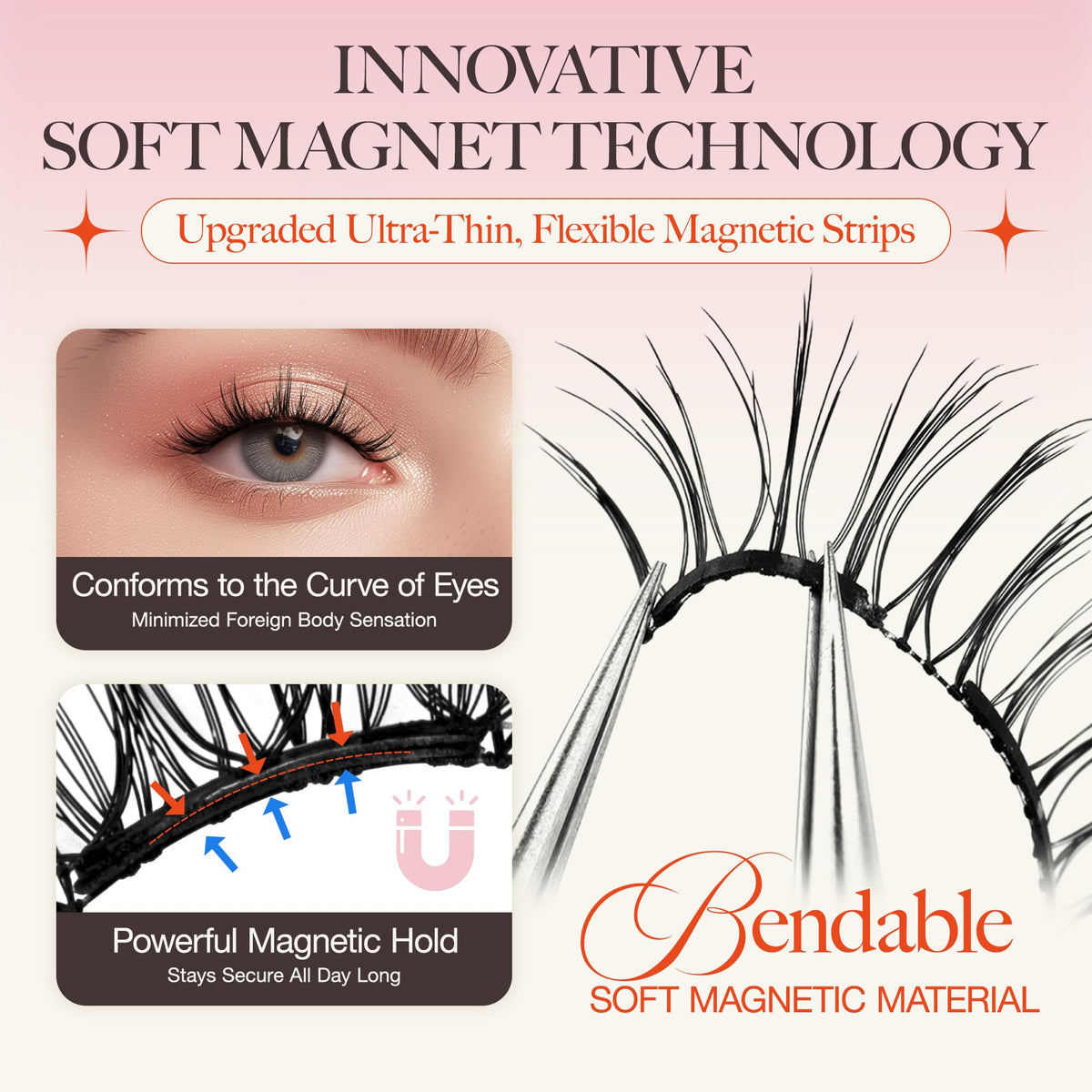 LASHVIEW faux cils magnétiques A29 application sur les yeux