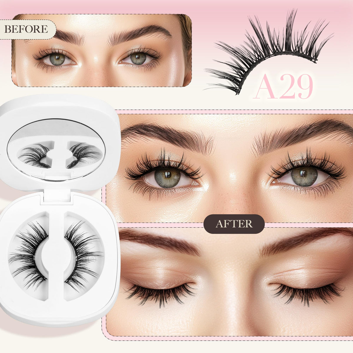 LASHVIEW faux cils magnétiques A29 en boîte avec emballage
