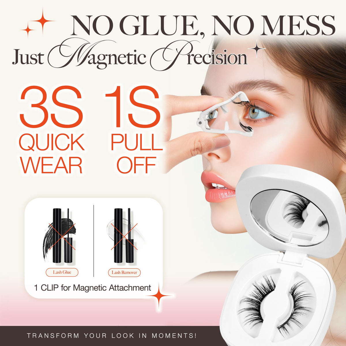LASHVIEW faux cils magnétiques A29 mise en valeur sur un modèle