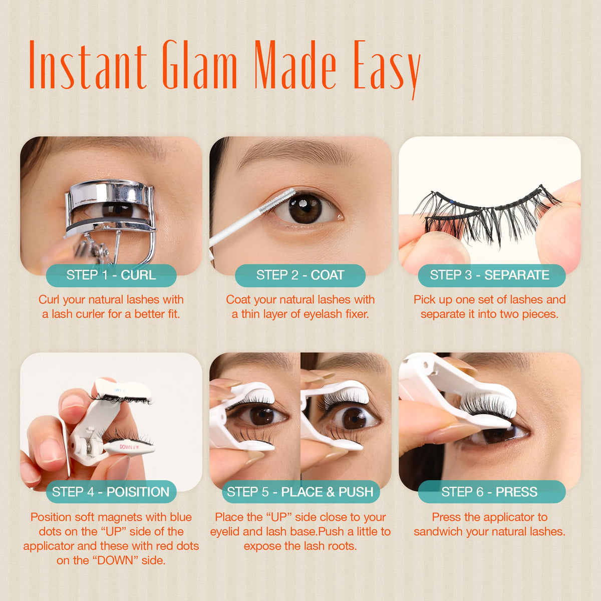 LASHVIEW Faux Cils Magnétiques démontés pour illustration