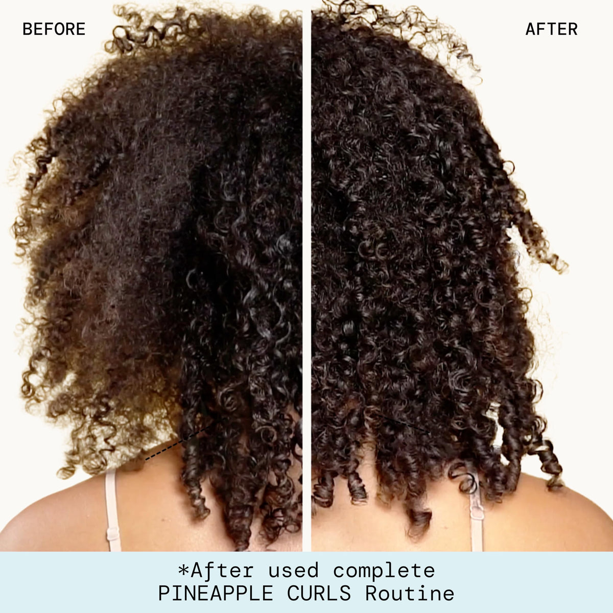 Lathering du shampooing Pacifica Curls Ananas sur des cheveux bouclés