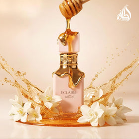 Lattafa Eclaire Eau de Parfum 100 ml en situation sur une coiffeuse