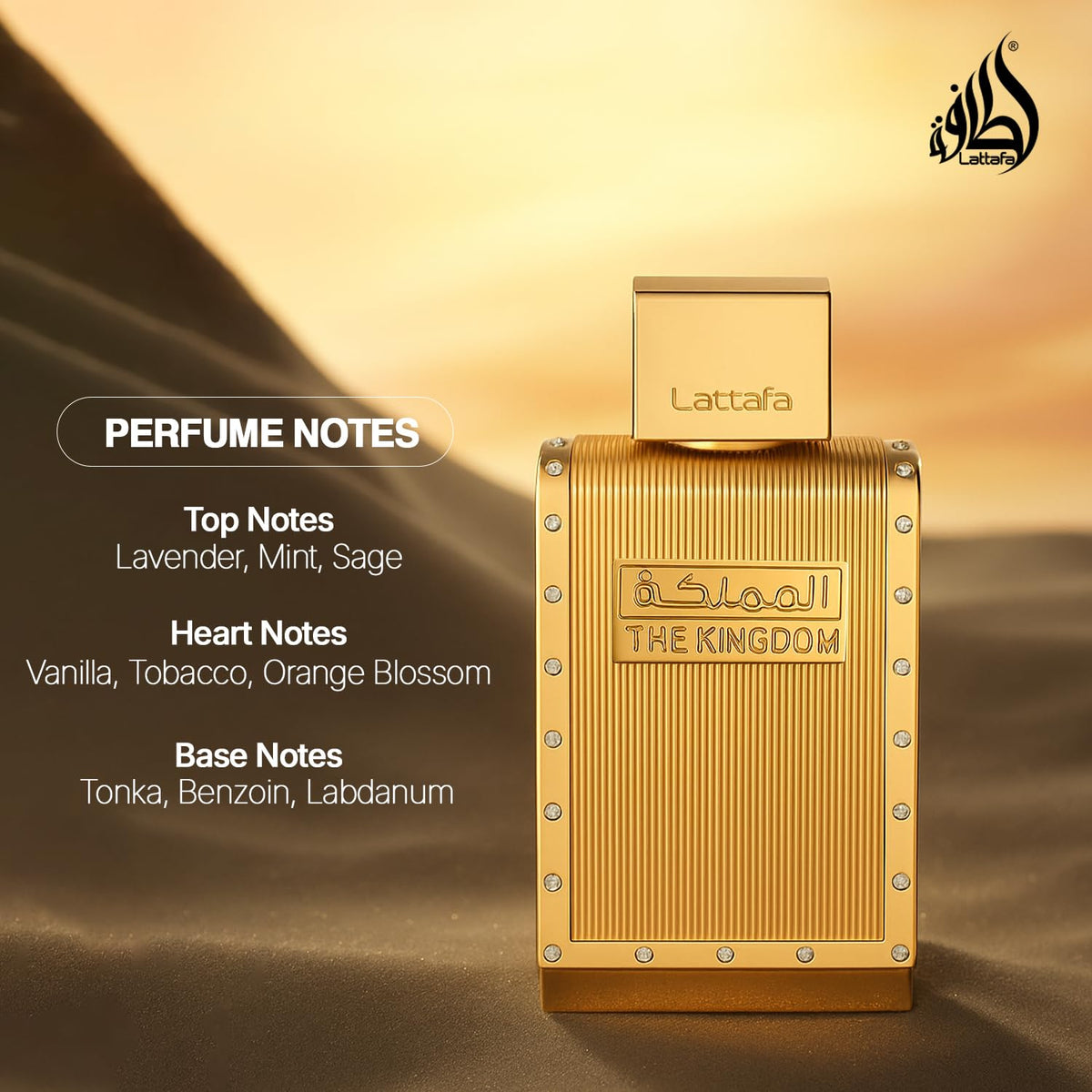 Lattafa The Kingdom Eau De Parfum Spray pour Hommes 100 ml en ambiance