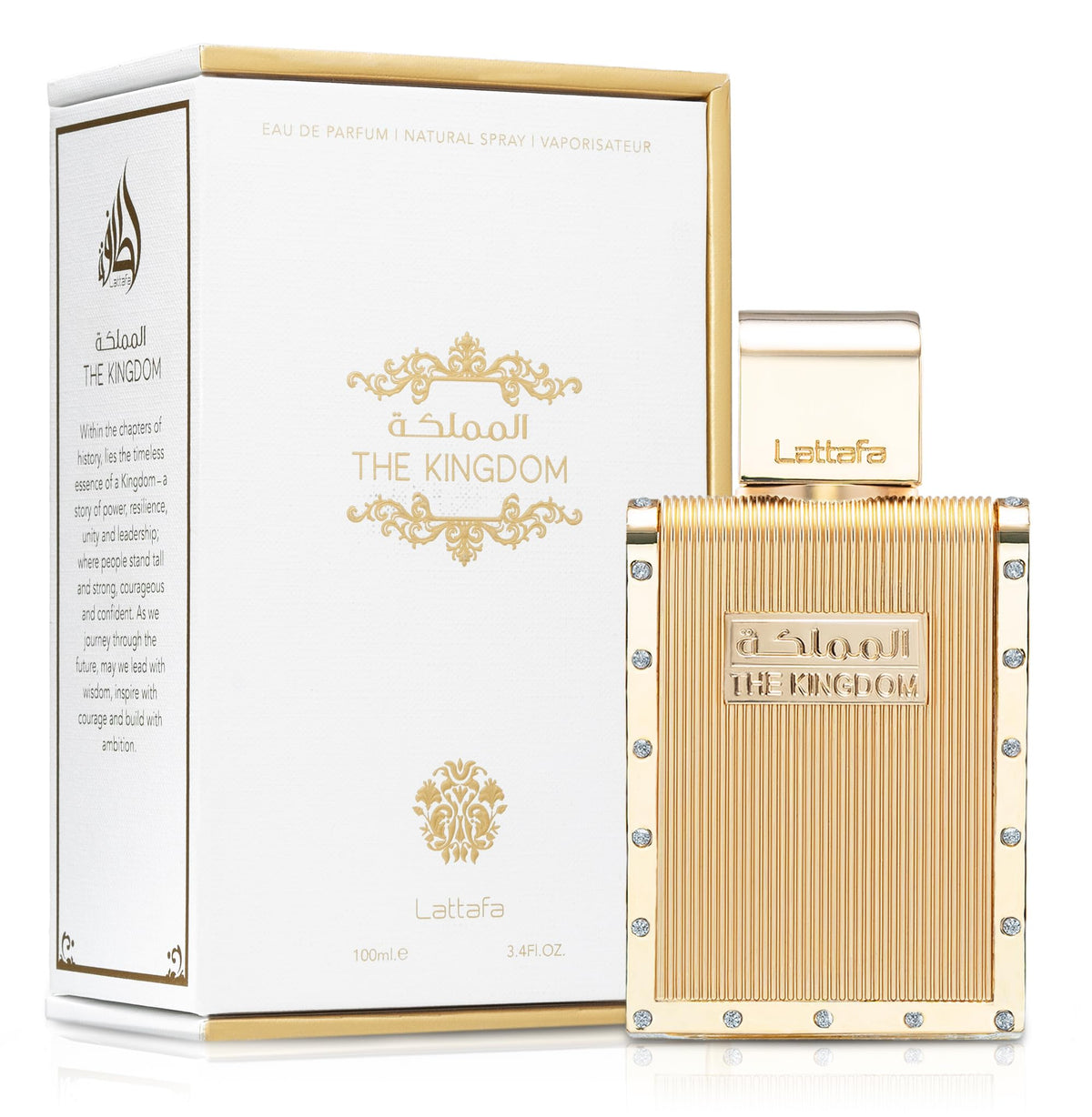 Lattafa The Kingdom Eau De Parfum Spray pour Hommes 100 ml packaging