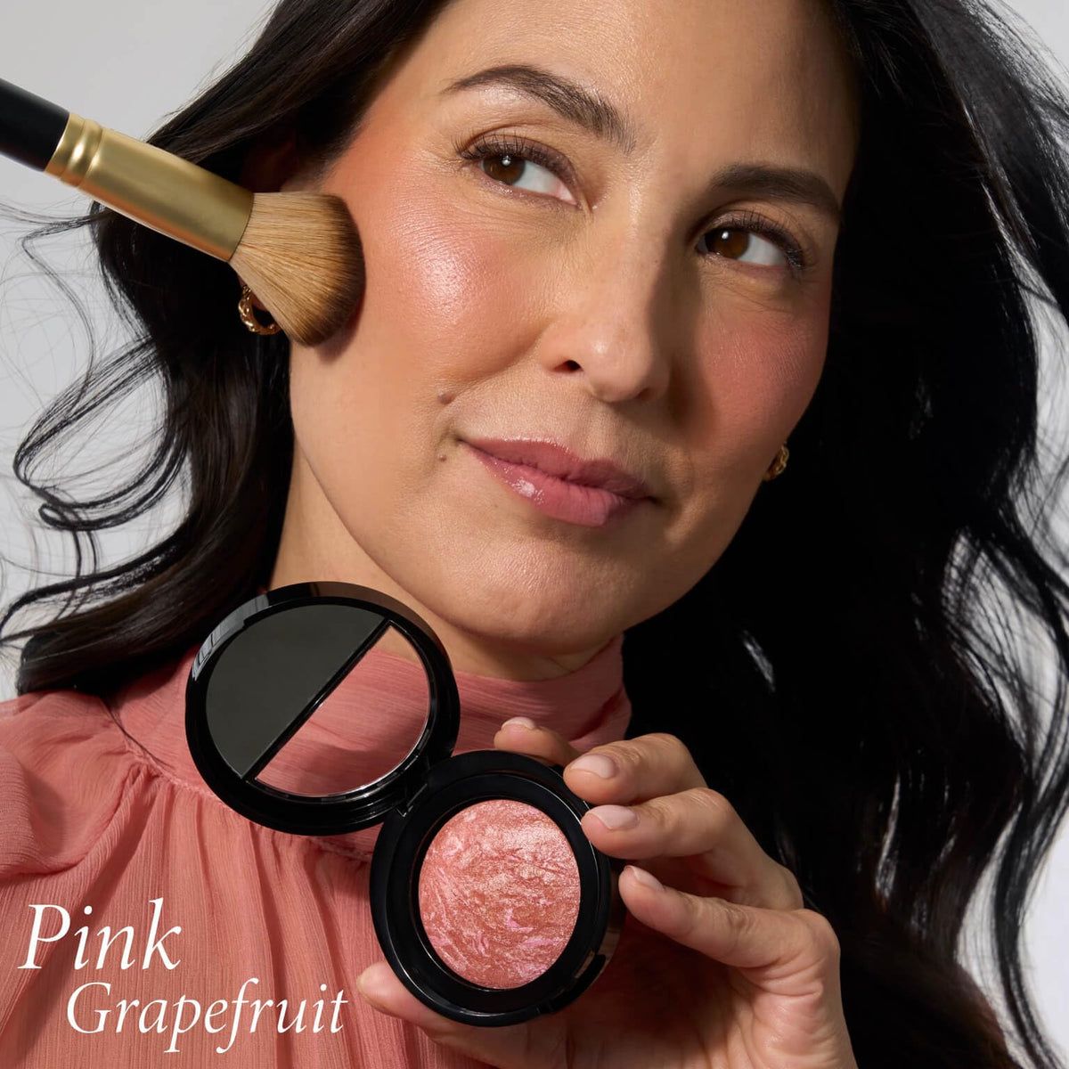 LAURA GELLER Baked Blush-n-Brighten Pink Grapefruit with application brush