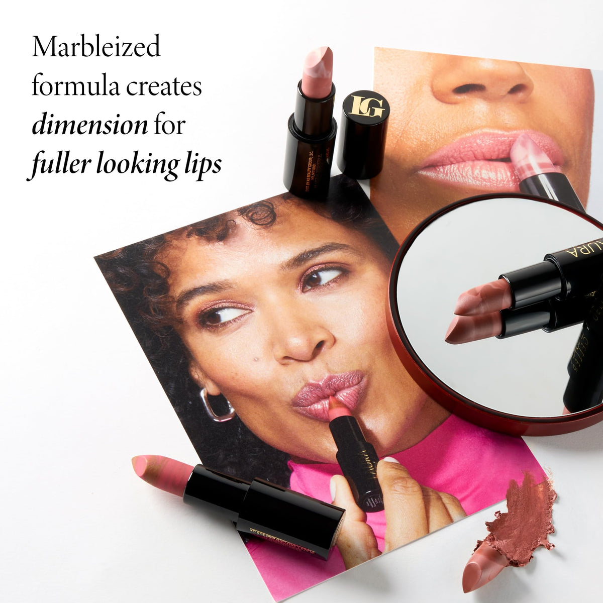 LAURA GELLER Lipstick Hydratant Honey Bun swatch sur peau