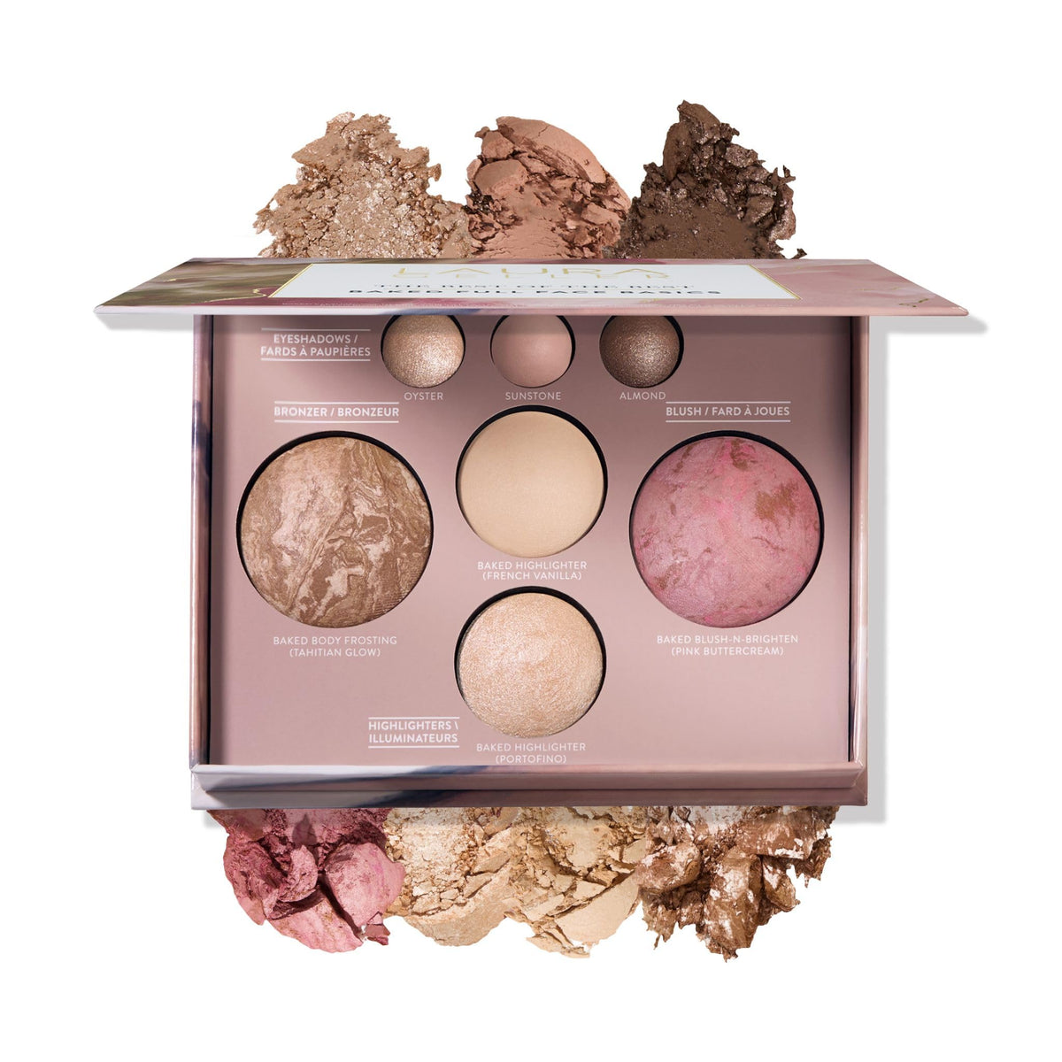 LAURA GELLER Palette Visage 7 en 1 vue de face avec bronzer et blush