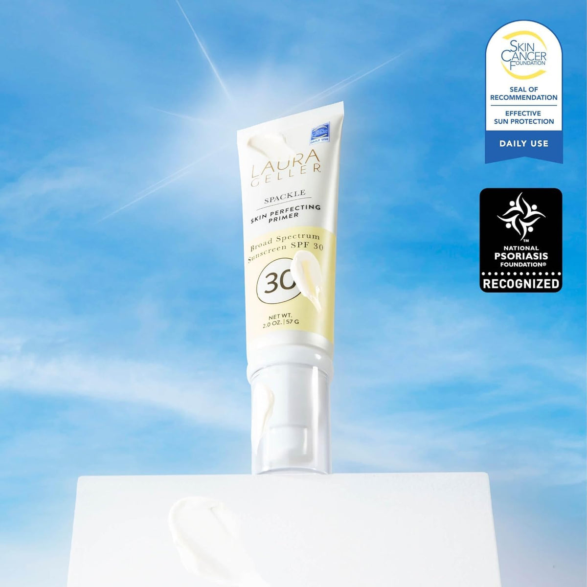 LAURA GELLER Spackle Primer packaging avec SPF 30
