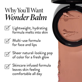 LAURA GELLER Wonder Balm Cream Blush Honey Haze 50g application sur les joues