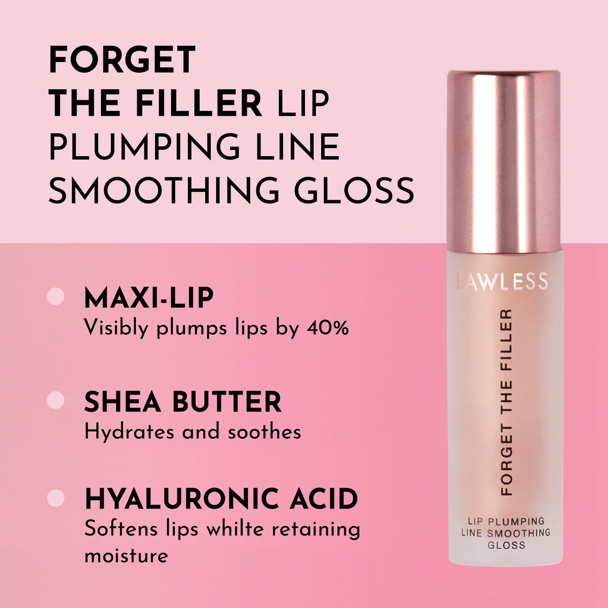 Lawless gloss à lèvres Glazed texture crémeuse sur applicateur