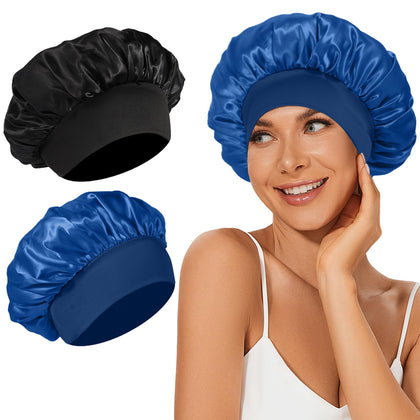 LEADUWAY bonnet en satin noir, vue avant