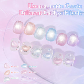 Les différentes couleurs de base pour le vernis gel Cat Eye