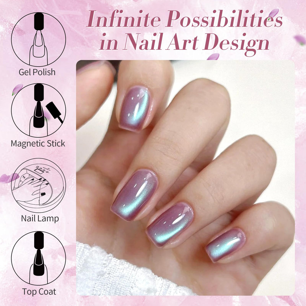 Les motifs créés avec le vernis gel magnétique