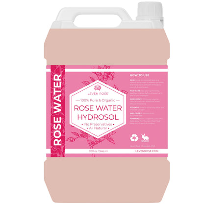 Leven Rose Eau de Rose Pure 32 oz vue avant avec étiquette