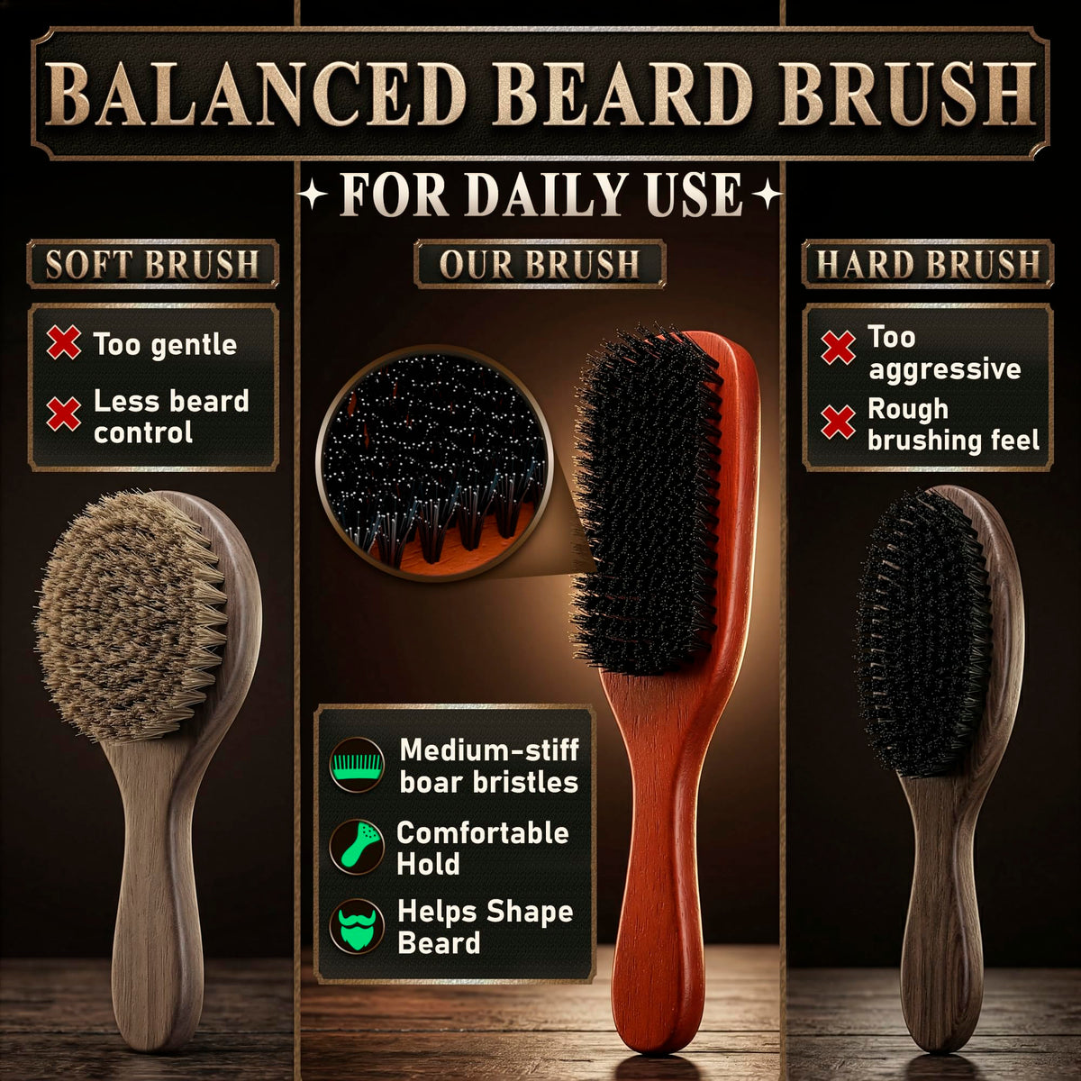 LIBERHAUS brosse à barbe pour le coiffage