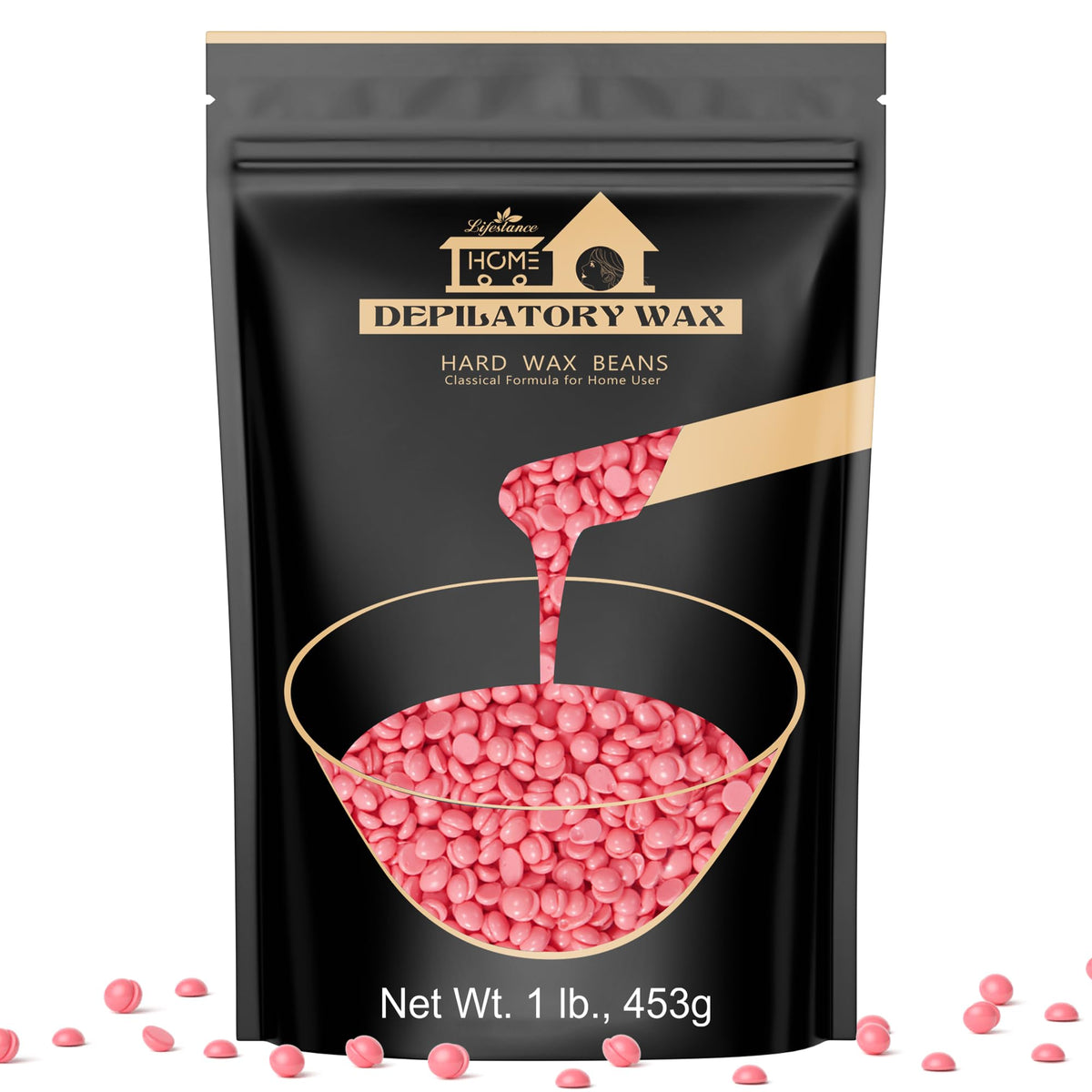Lifestance kit de cire dure 450g avec parfum rose vue de face