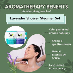 Lifestyle image of The Herbal Zen Shower Steamers in a bathroom setting