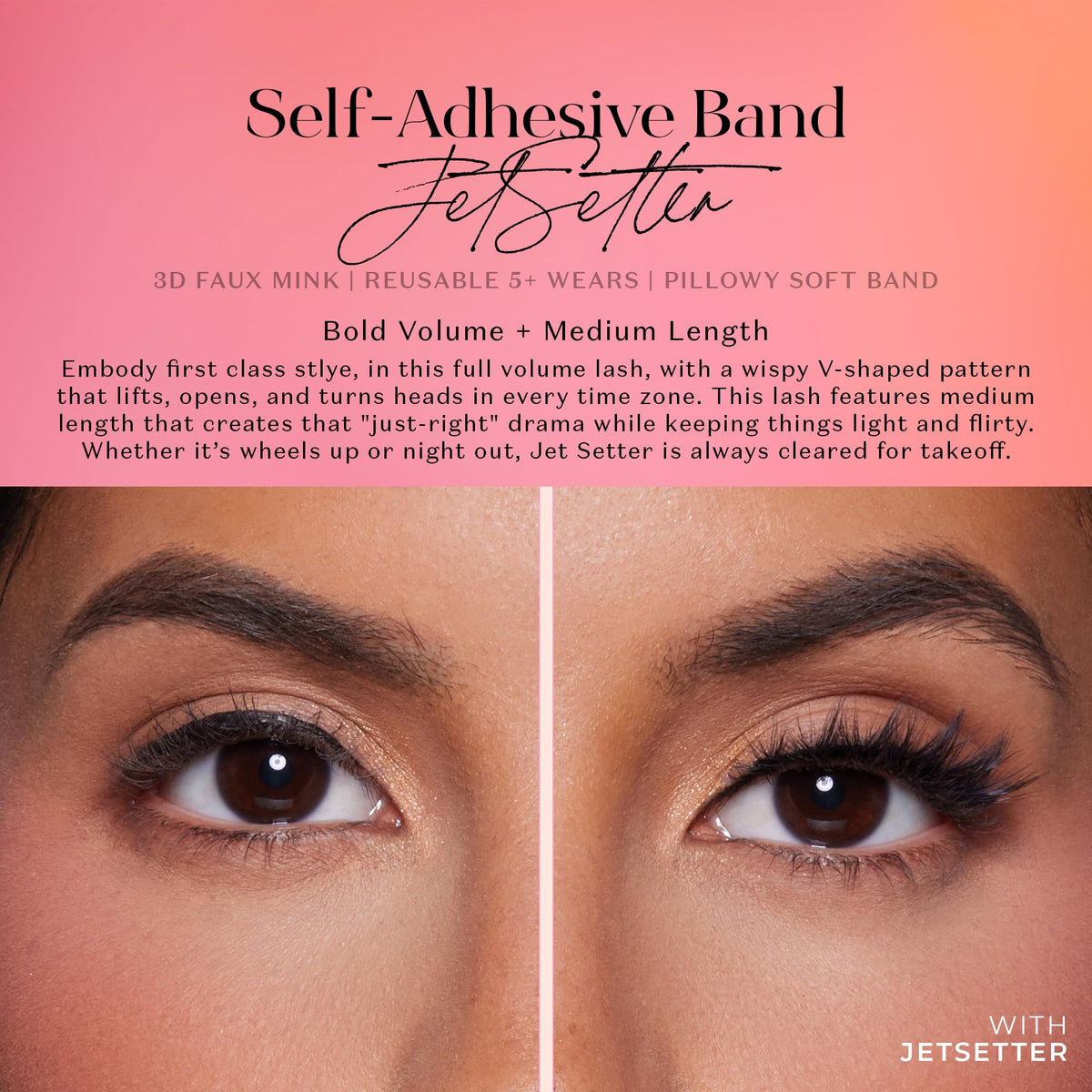 Lilly Lashes Faux Cils Autocollants 3D avec bande douce
