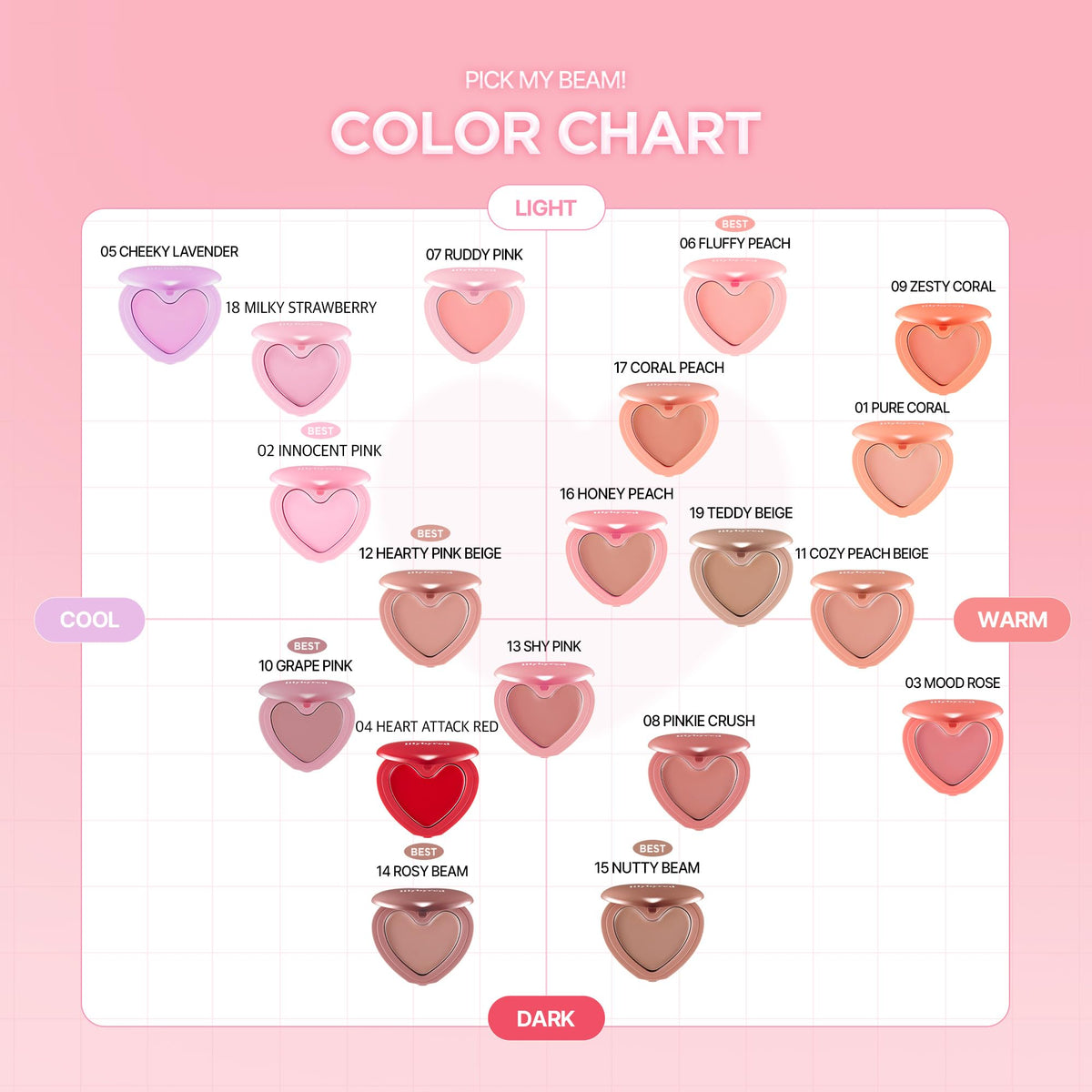 lilybyred Luv Beam Cheek Balm cœur de couleur beige pêche