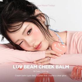 lilybyred Luv Beam Cheek Balm cœur en application sur la joue