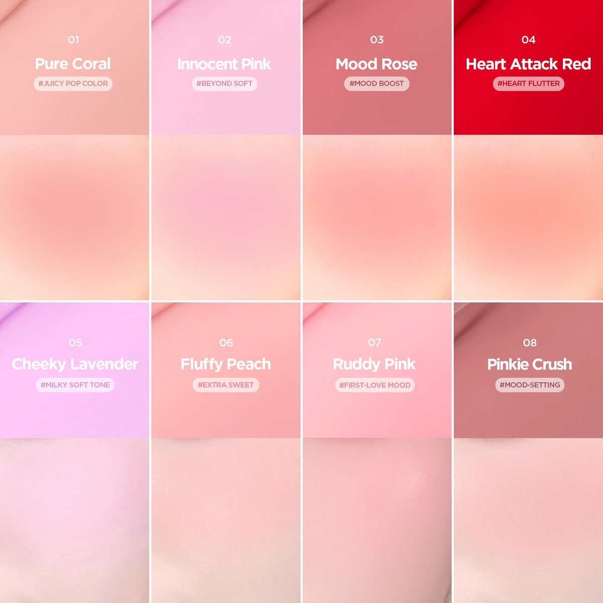 lilybyred Luv Beam Cheek Balm cœur ouvert montrant la texture