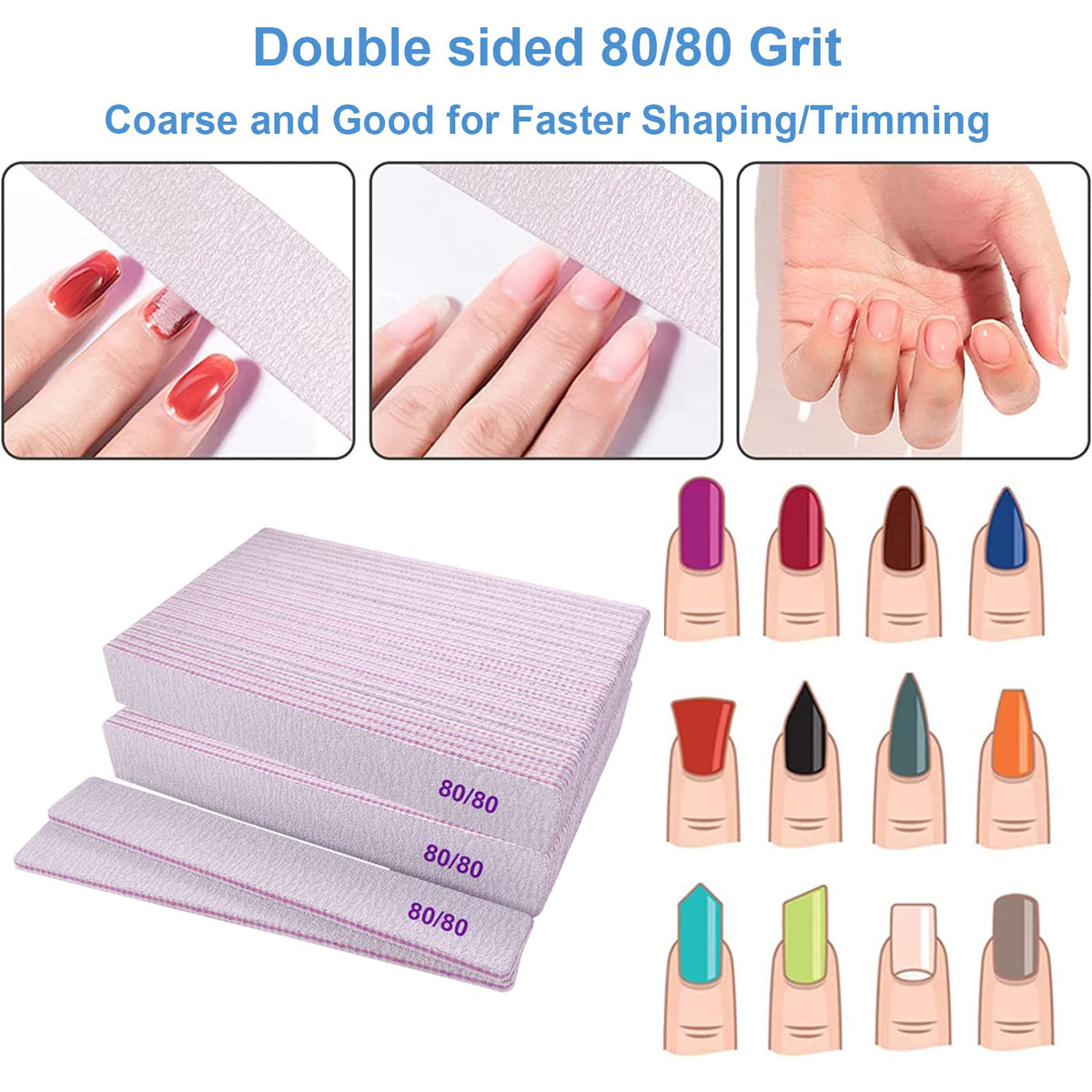 Limas à ongles GigaGround 80/80 Grit en emballage