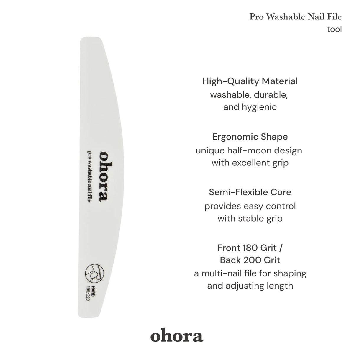 Lime à Ongles ohora avec prise en main ergonomique