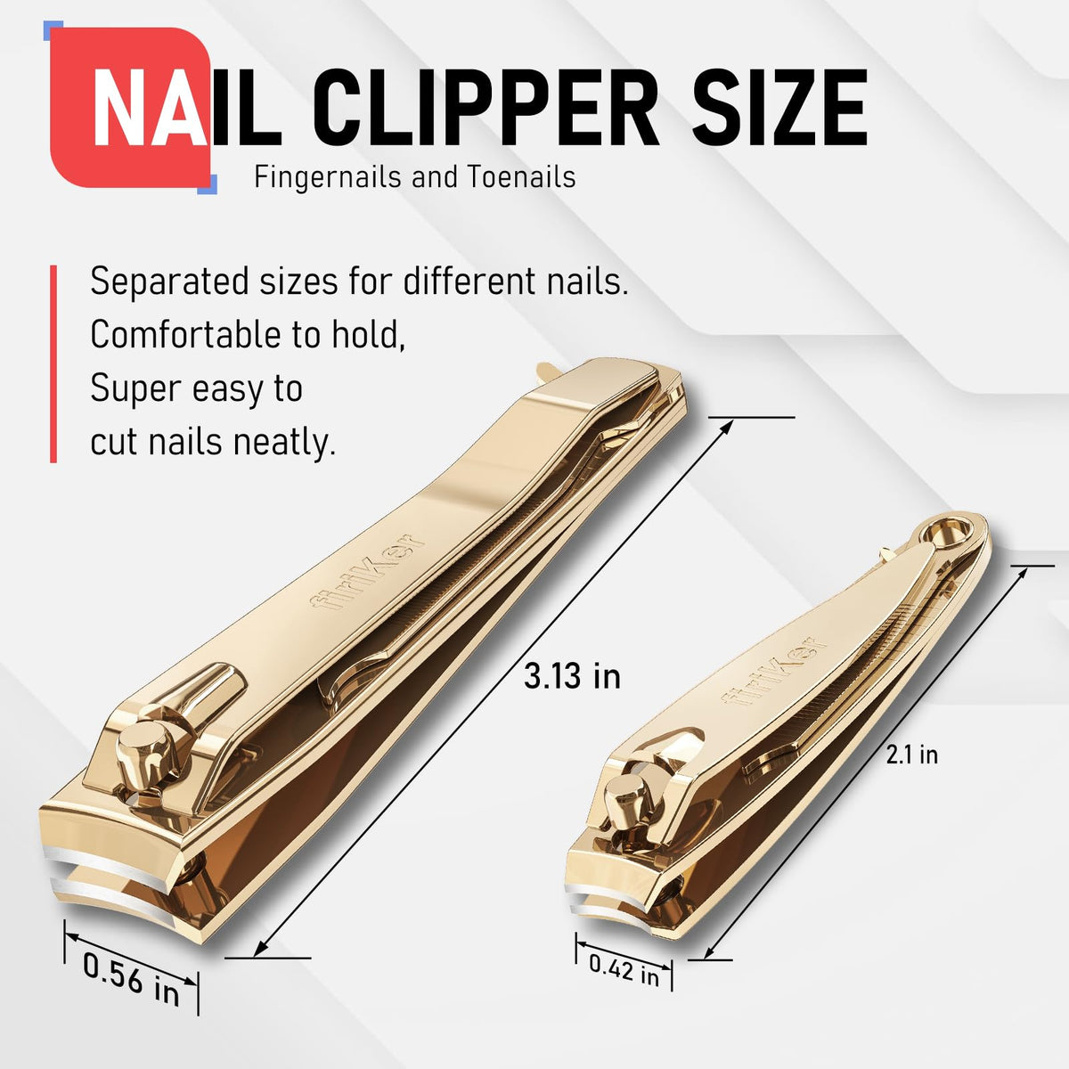 Lime intégrée du coupe-ongles firiKer pour ongles lisses