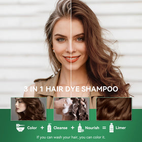 Limer shampoo teinture châtaigne 6 en 1 packaging