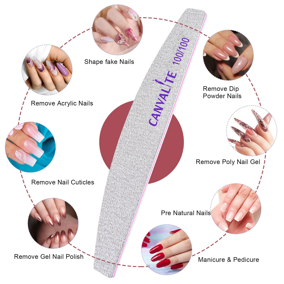 Limes à ongles CANVALITE avec des accessoires de manucure