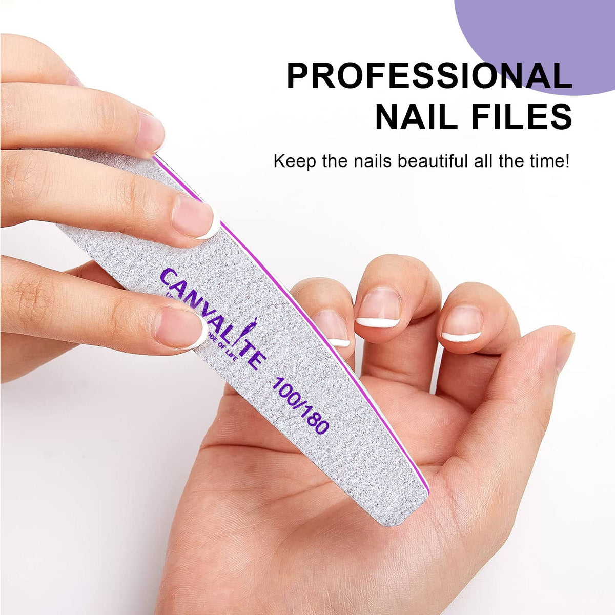 Limes à ongles CANVALITE dans un kit de soins des ongles
