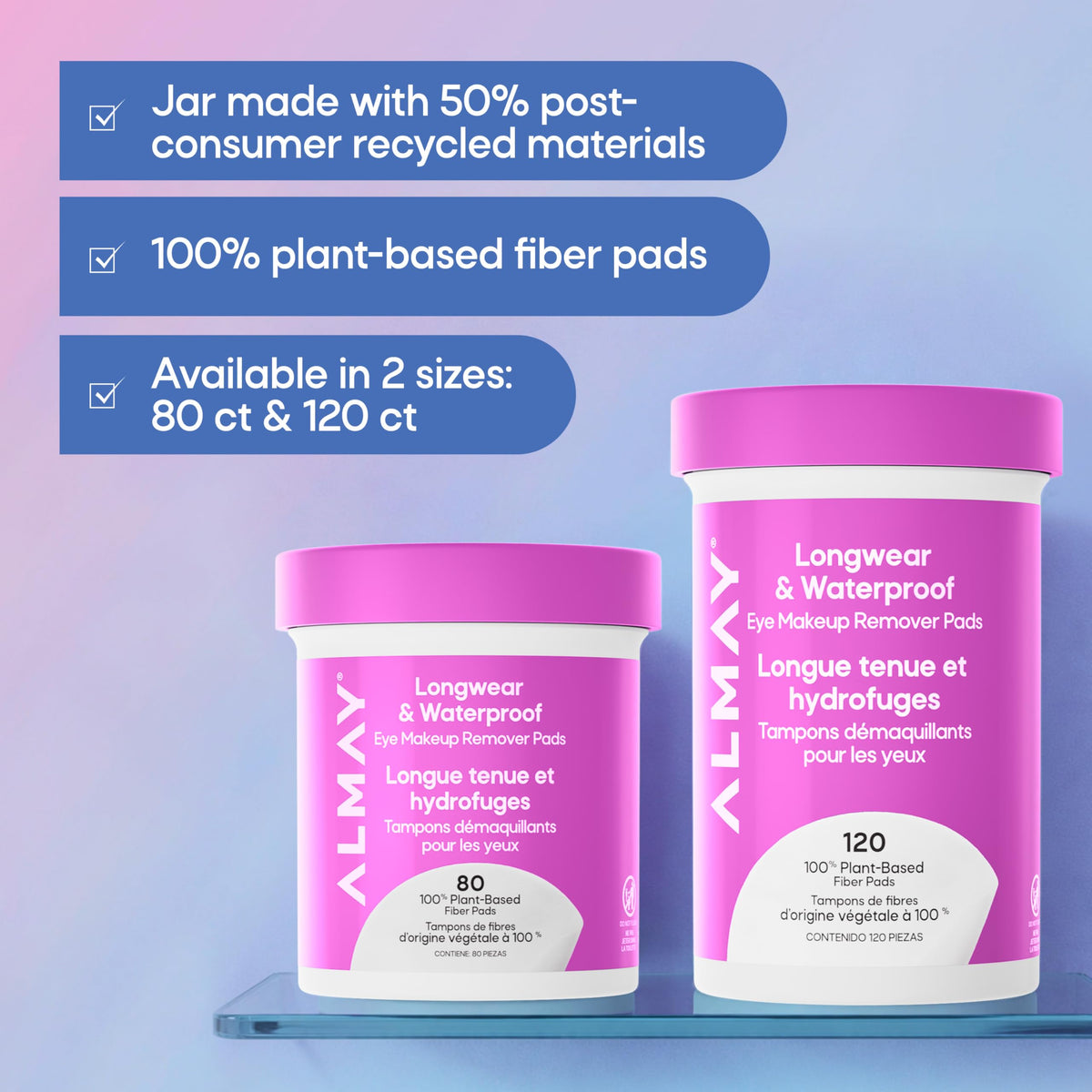 Lingettes Almay à côté d'autres produits de beauté
